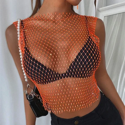 Sparkling Fishnet Tank Top - Image 7