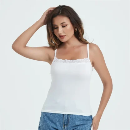 Trendy Lace-Trimmed Tank Top - Image 6