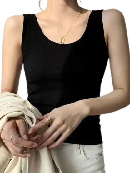 Chic Ribbed Knit Tank Top - Image 2