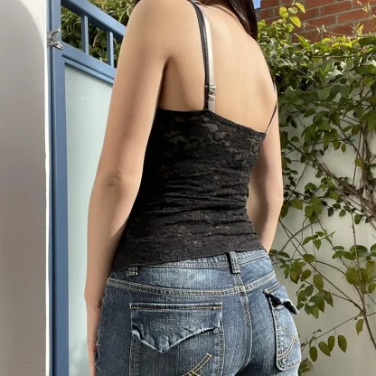 Elegant Black Lace Tank Top - Image 3