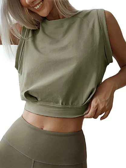 Cute Yoga Sleeveless Tank Top - Image 3