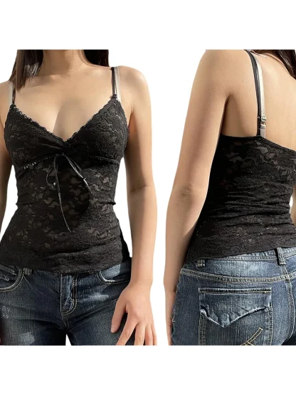 Elegant Black Lace Tank Top - Image 5