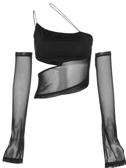 Cut Out Mesh Tank Top - Image 6