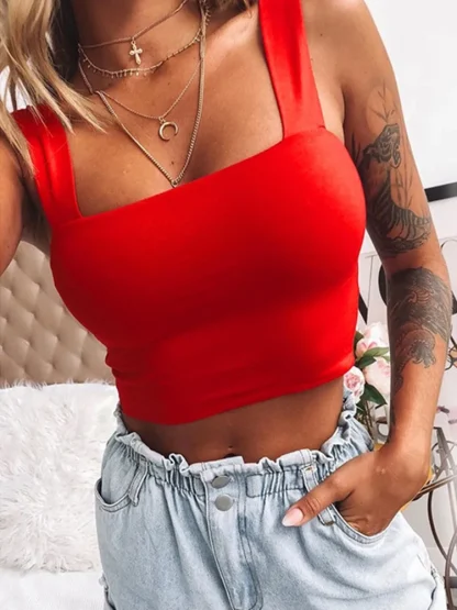Square Neck Crop Tank Top - Image 5