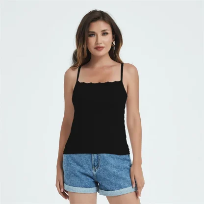 Trendy Lace-Trimmed Tank Top - Image 2