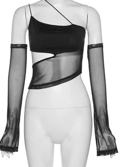 Cut Out Mesh Tank Top - Image 5