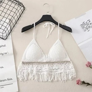 Sweet Knitted Tassel Tank Top